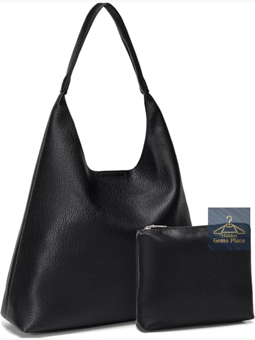 Large Soft Vegan Leather Slouchy Hobo Tote Shoulder Bag